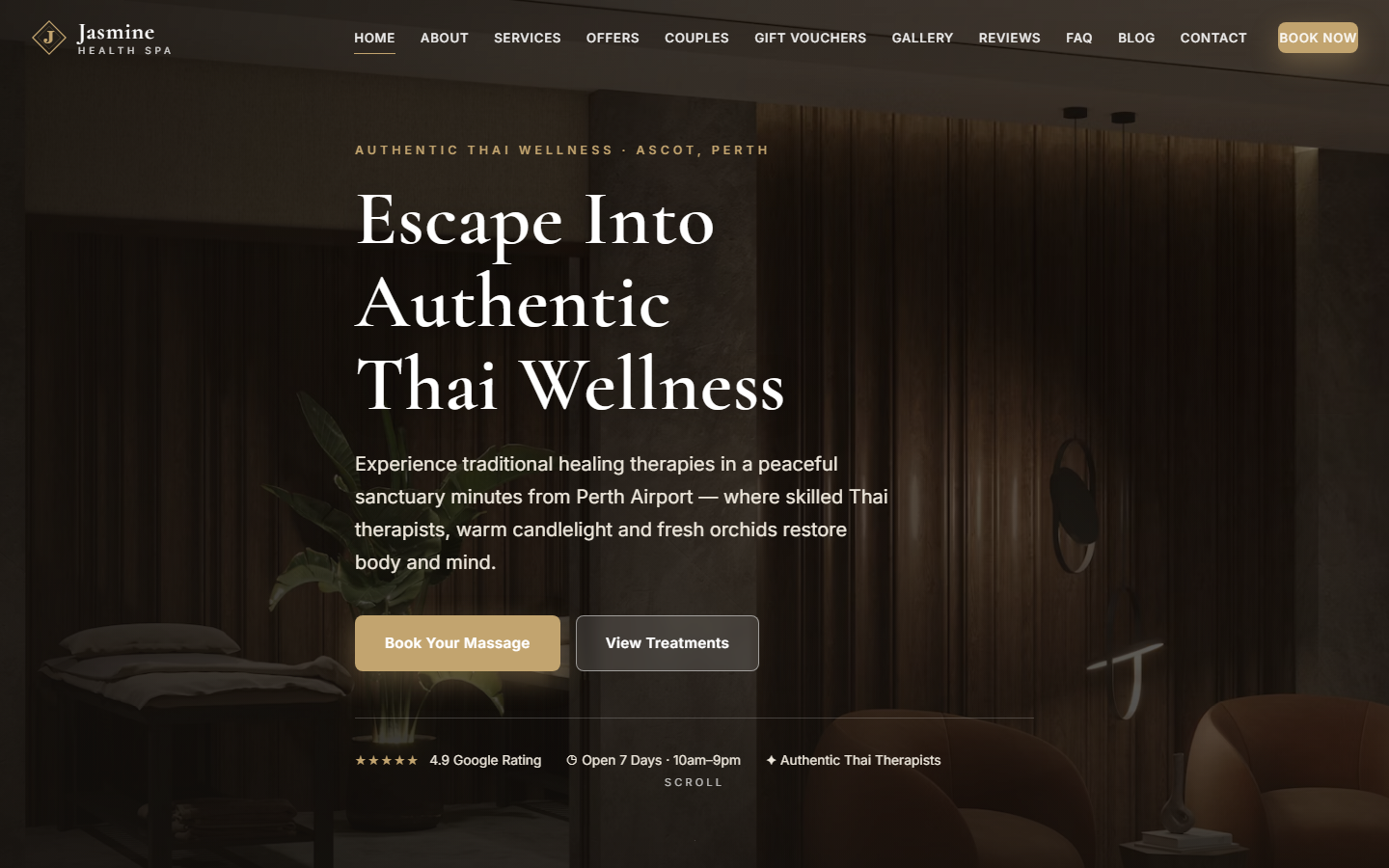 A premium website Blue Peek designed for a local business